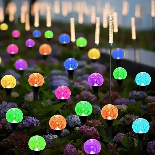 30pcs LED Solar Bubble Ball Valentine'S Day Gift Decorative Lights, 8 Lighting Modes For Multi-functional Outdoor Ambiance, Perfect For Garden, Park, Patio, Cafe Passage Decoration, Outdoor Solar Decoration