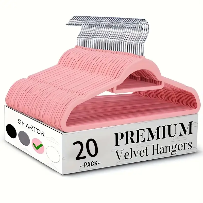 20/50 Count Premium Velvet-Grip Hangers - Ergonomic, Space-Saving, Commercial-Grade Thick Hangers for Coats, Sweaters & Knits - Durable & Stylish Clothes Organizers, Hangers for Clothes, Wardrobe Organization, Sleek Design, Sturdy Construction