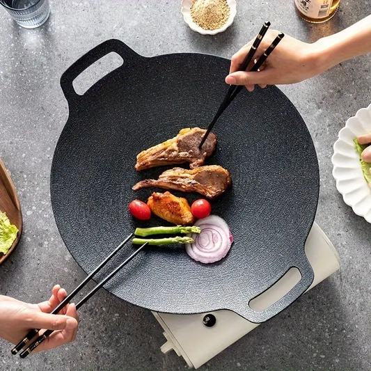 4pcs Non-Stick Cast Iron Skillet Set, Stovetop Frying Pan. 11.02-inch Skillet + Kitchen Three-Piece Set, Easy to Clean | Multifunctional Restaurant - Restaurant Cooking Utensils, Industrial Kitchen Cooking Kit