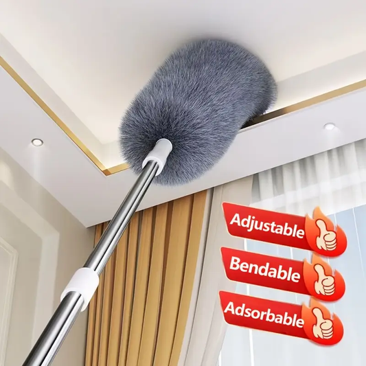Adjustable & Bendable Microfiber Duster - Washable, Reusable Cleaning Tool for High Ceilings, Furniture, and Cars, 3 Red Thumbs-Up Symbols of Approval, Dusters for Cleaning