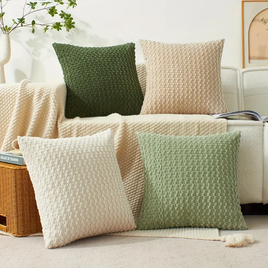 4pcs soft velvet modern double-sided design sofa PILLOWS, office backrest PILLOWCASES, bedside CUSHHION COVERS, durable, machine-washable CUSHION COVERS for sofa and bed decoration.